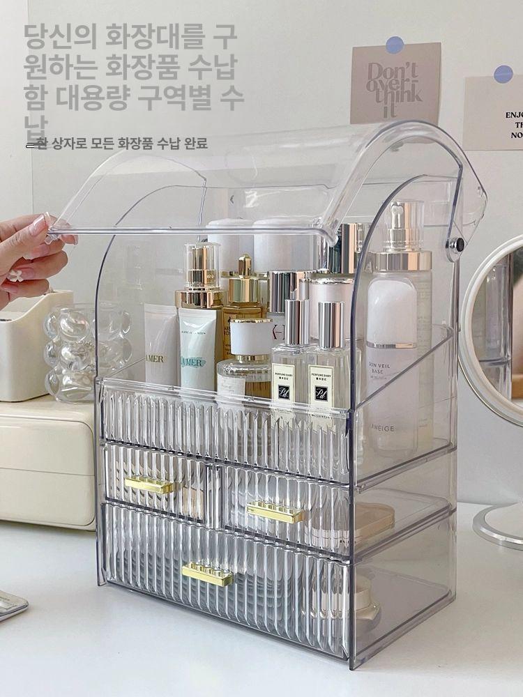 메이크업 정리대 수납함 향수 보관함 화장품 진열대 투명 투명 화장품 정리함 A - 상세 이미지 3