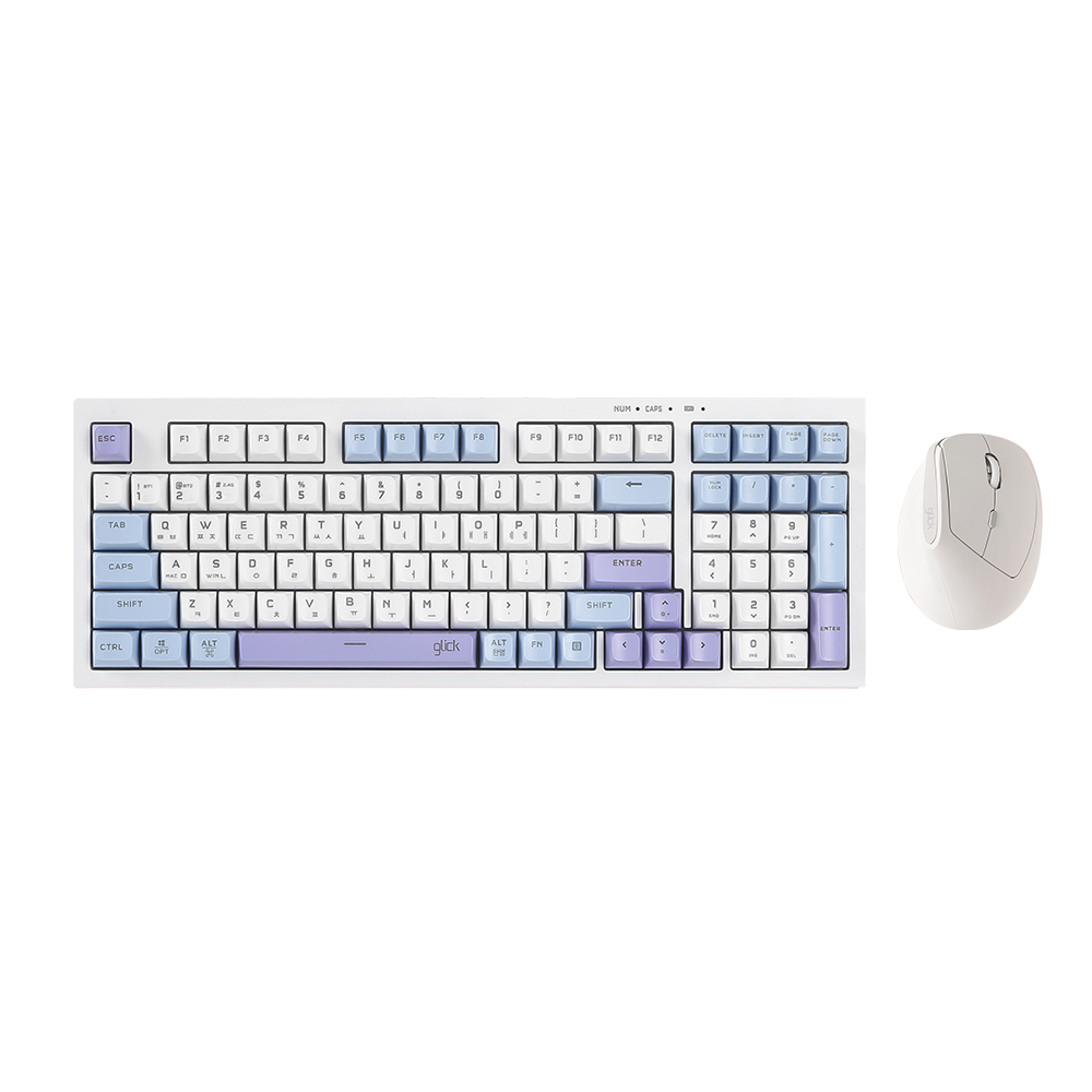 지클릭커 오피스프로 WMK560 사일런스M 무선 블루투스 키보드 버티컬 마우스 세트 98키 Sky City RC1 - 상품 이미지