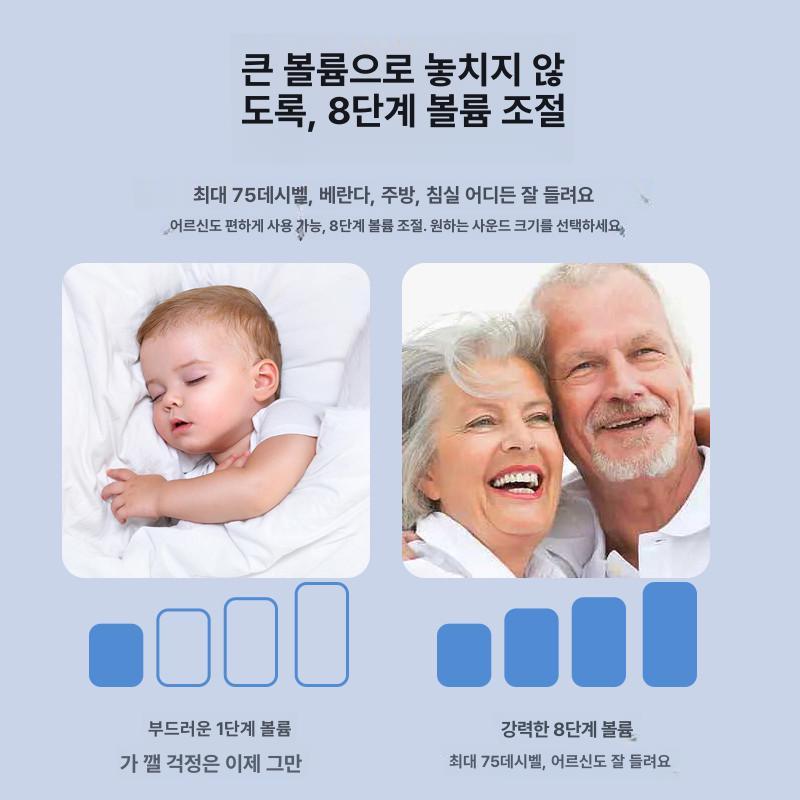 목걸이 비상벨 노인 호출기 가정용 응급벨 어르신 원격 화이트 1대1 버튼1개수신기1개 - 상세 이미지 4