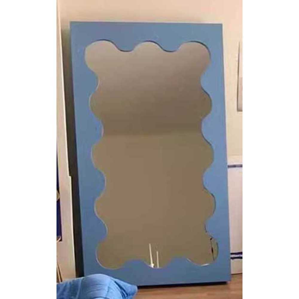 웨이브거울 전신 거울 카페 복도 포인트 집꾸미기 80x180cm 옅은 노랑 물결 거울 이미지 7