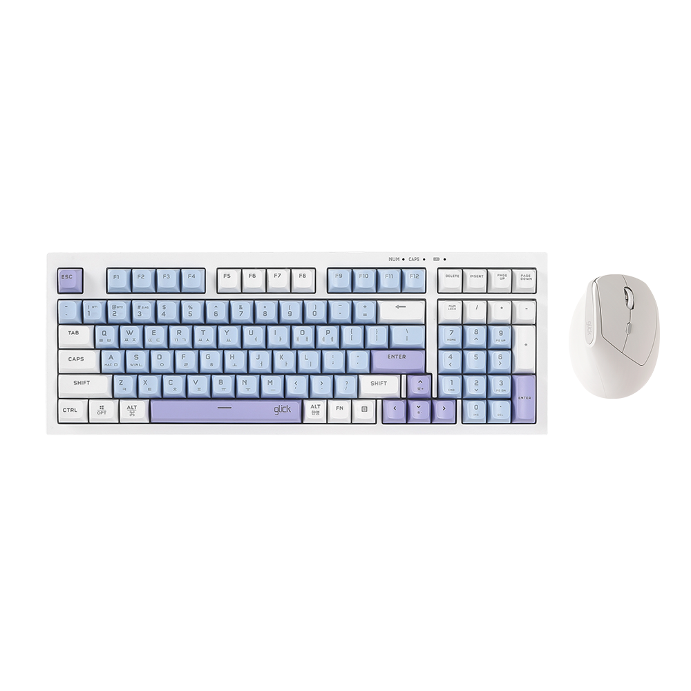 지클릭커 오피스프로 WMK560 사일런스M 무선 블루투스 키보드 버티컬 마우스 세트 98키 Sky City RC2 - 상품 이미지