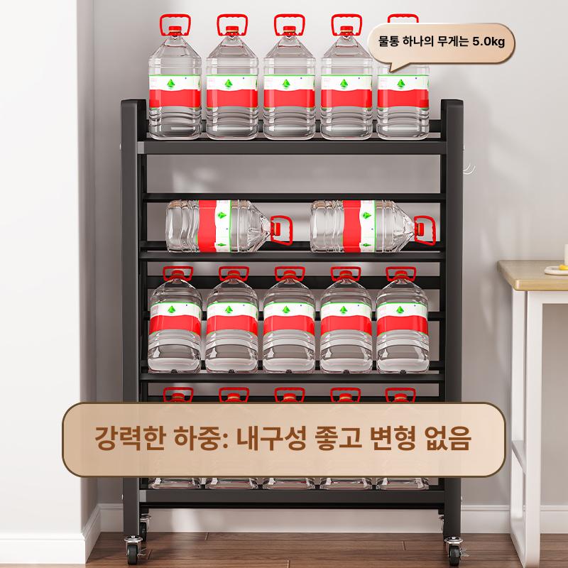 이동식 북트롤리 조립식 수납 선반 접이식 바구니 바퀴 건메탈그레이 4칸 50cm 60권 4개 - 상세 이미지 3