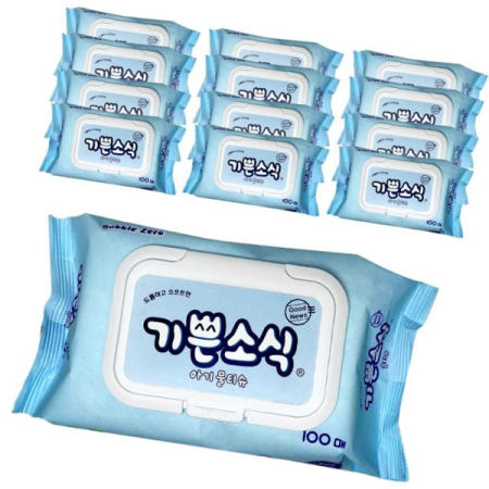 (주)장원 육아용품 기쁜소식 아기물티슈(100매) 24개입(1박스)