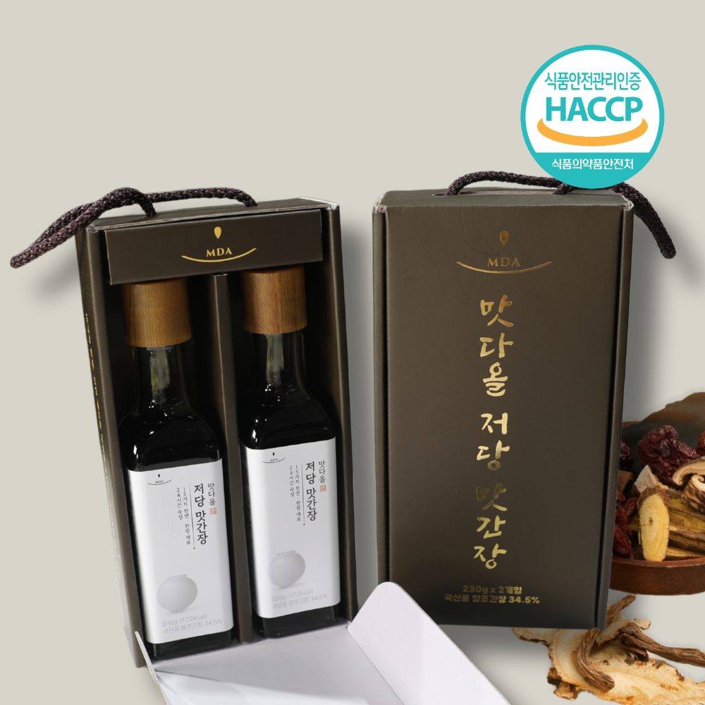 맛다올 저당 맛간장 선물세트 230g 2개입 국산콩 양조 프리미엄 답례 - 상품 이미지