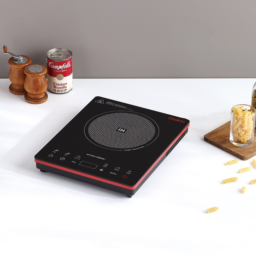 쿠킨 1구 파워 인덕션 전기 레인지 1인 미니 잠금 일인용 식탁 테이블 휴대용 캠핑 렌지