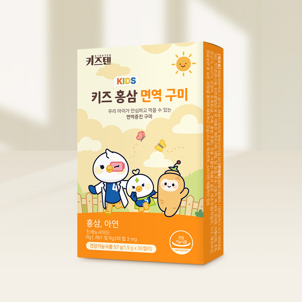 키즈텐 어린이 홍삼 튼튼 성장기 아이 6년근 면역증진 아연 영양제 구미 30개입, 1개 이미지 2