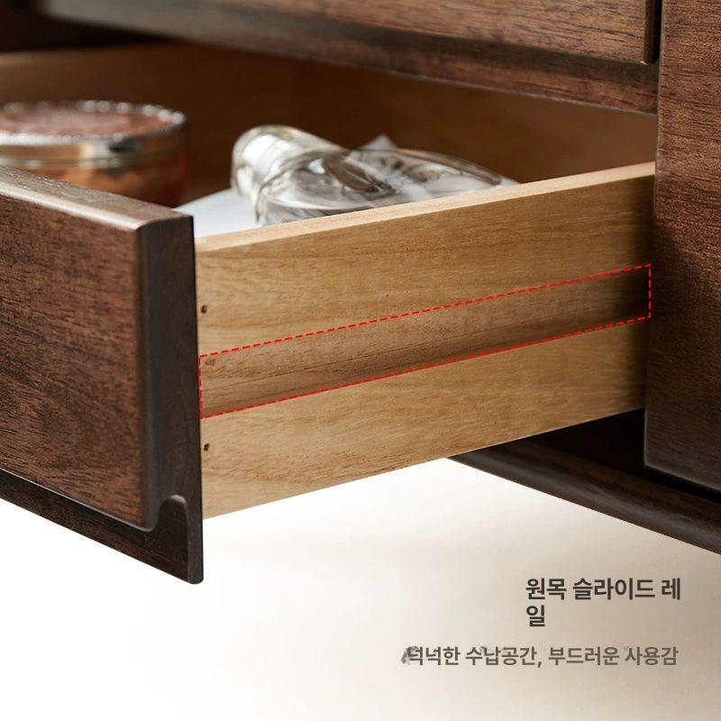 좌식 이동식 서랍장 안방용 원목 대학생용 윈도우 수납 창가 화장대 월넛 컬러 러버우드 - 상세 이미지 4