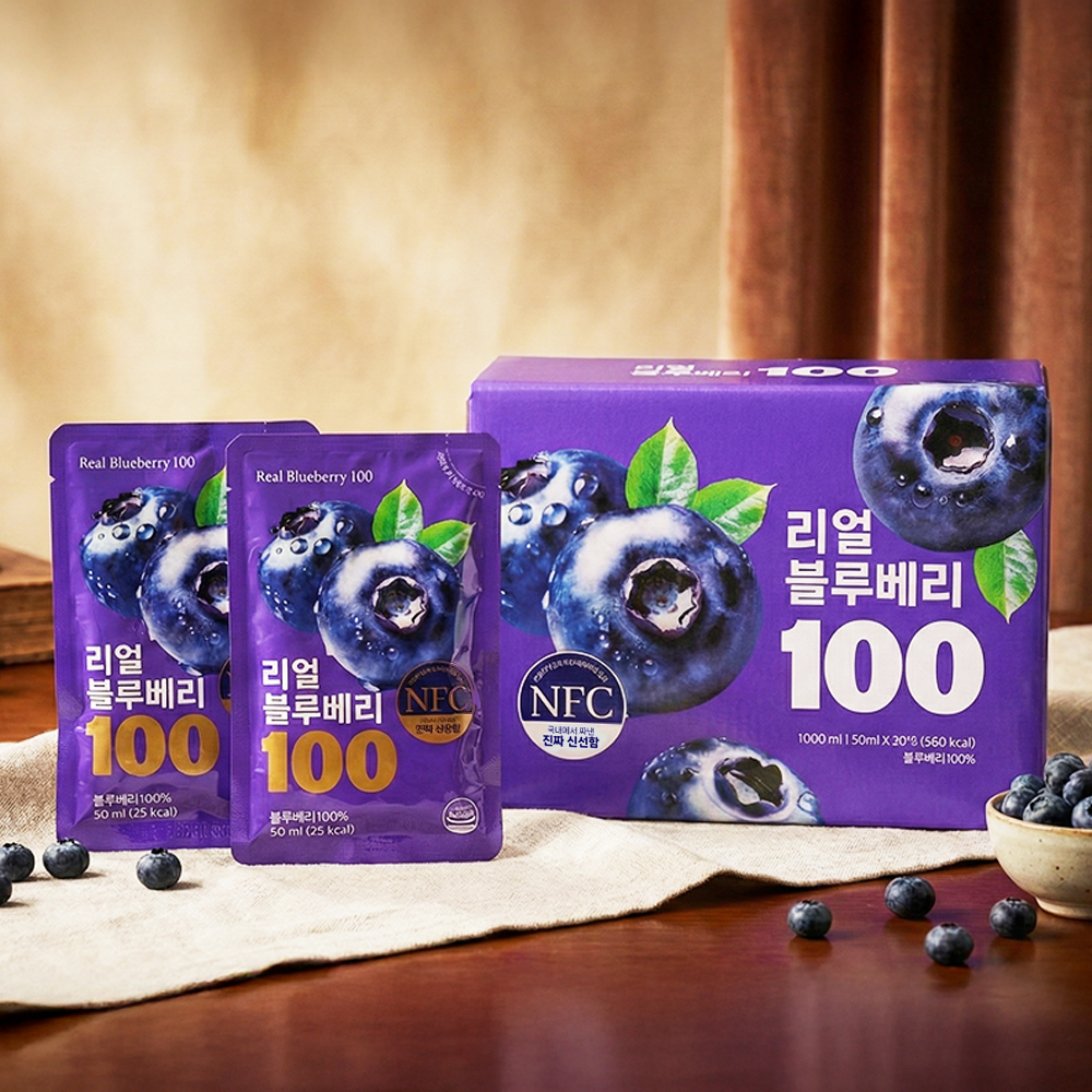 김재식헬스푸드 리얼블루베리100 50ml x 20포 1박스 - 상품 이미지