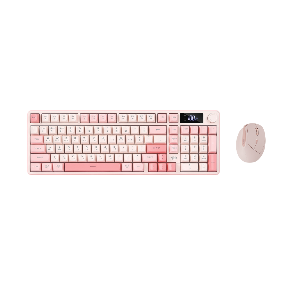 지클릭커 오피스프로 WMK560 LCD 사일런스M 무선 블루투스 키보드 버티컬 마우스 세트 98키 Gundam 이미지 8