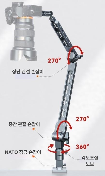 Leaplight 태블릿 거치대 알루미늄 합금 360도 캔틸레버 회전형 데스크 암 스탠드 LYX1 캔틸레버 브라켓 - 상세 이미지 2