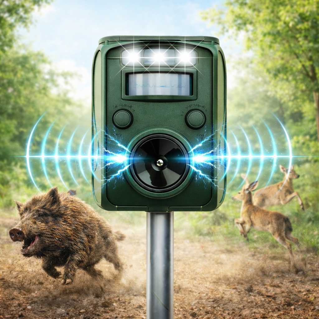 블로가드 멧돼지 퇴치기 야생동물 조류 경고등 사이렌 고라니 과수원 고양이 비둘기 제품 이미지