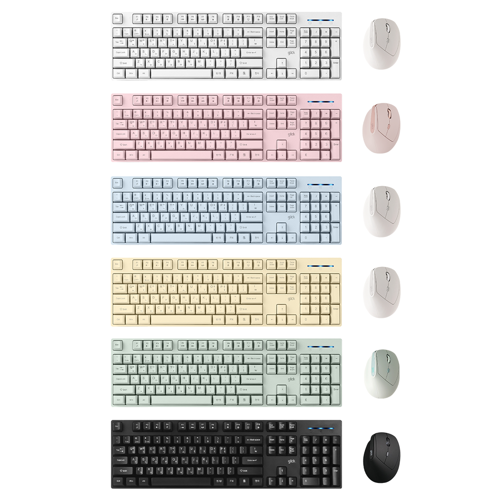 지클릭커 오피스프로 WMK660 스탠다드M 무선 블루투스 키보드 버티컬 마우스 세트 블랙 이미지 7