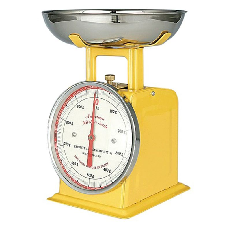 레트로 저울 베이킹 카페 소품 가정용 빈티지 베이커리 옐로우 500g 높이 16cm - 상품 이미지