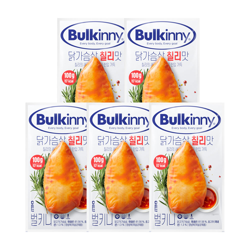 벌키니 통 소스 훈제 닭가슴살 슬라이스 칠리맛, 100g, 5개 - 상품 이미지