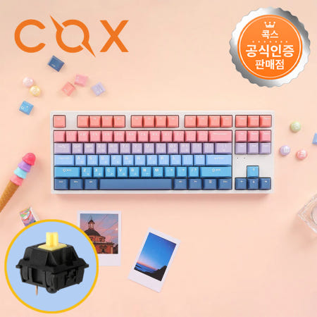 콕스 CK87 PBT SUNSHINE GD 기계식 키보드 선샤인 그라데이션, 황축, 50g