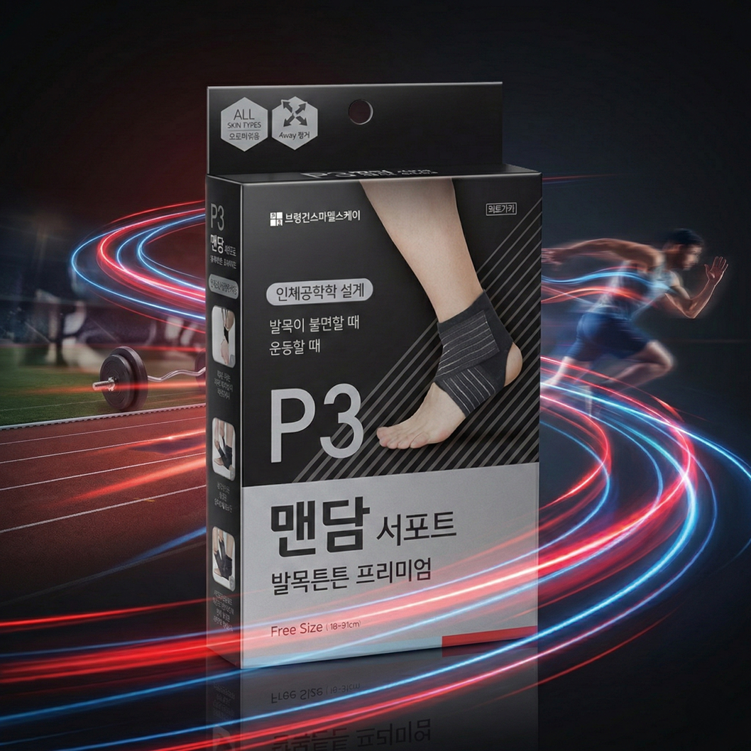 보령제약 맨담 서포트 발목 보호대 발목튼튼 프리미엄 통기성 4way - 상품 이미지