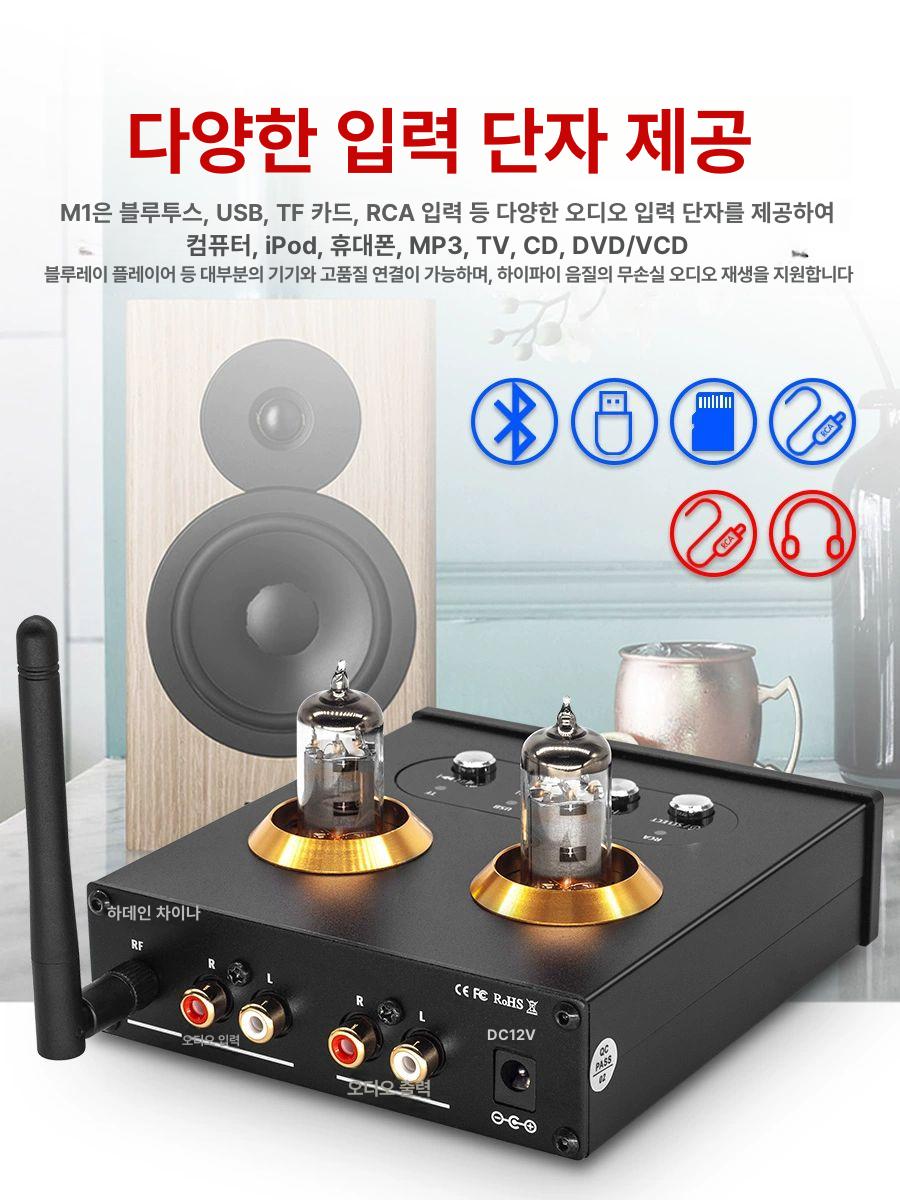 블루투스 올인원 카페용 매장용 야외용 이동식 진공관 T1plus 프리앰프 5725 - 상세 이미지 4