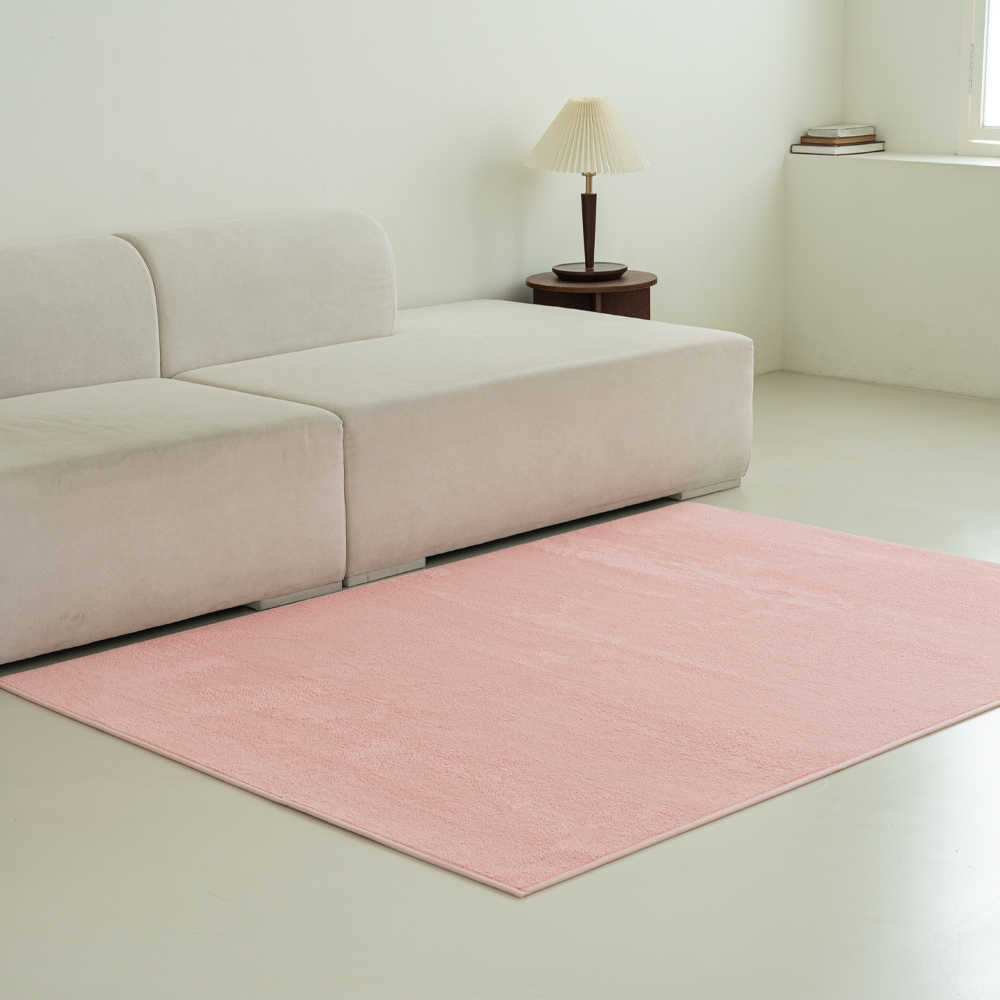 인룸 플레인 소프트 사계절 거실 러그 카페트 L핑크, 100x100cm - 상품 이미지