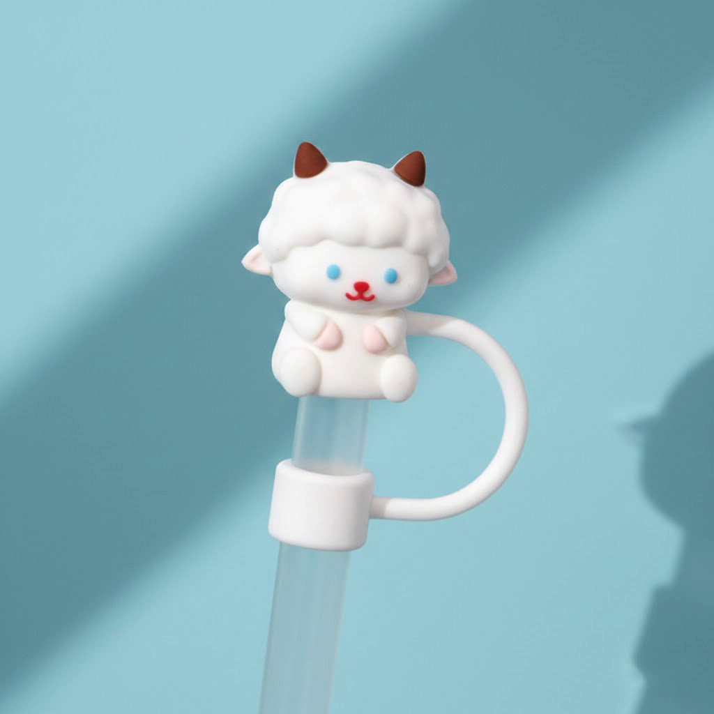 [호환] 텀블러 빨대 마개 스탠리 커버 텀꾸 스타벅스 캡 동물 5. 양(10mm), 1개입 - 상품 이미지