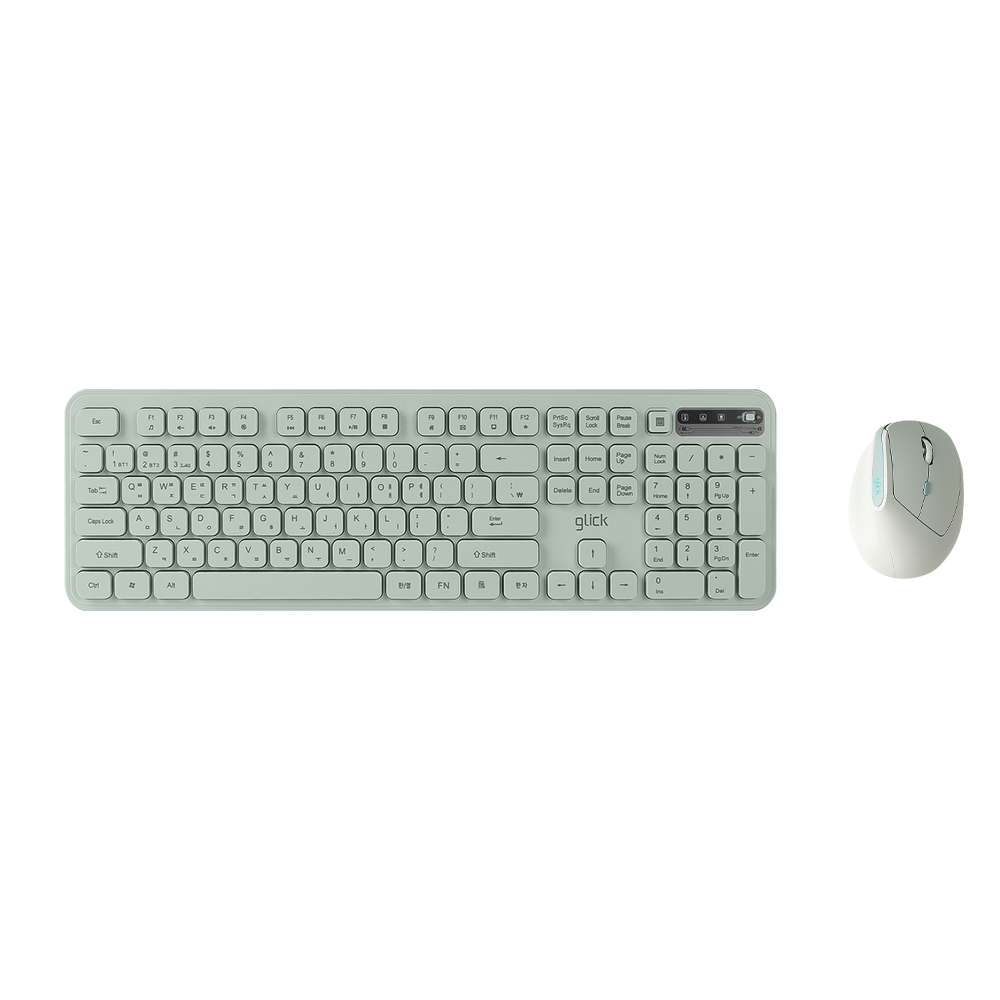 지클릭커 오피스프로 WMK760 사일런스L 무선 블루투스 키보드 버티컬 마우스 세트 화이트 - 상세 이미지 3