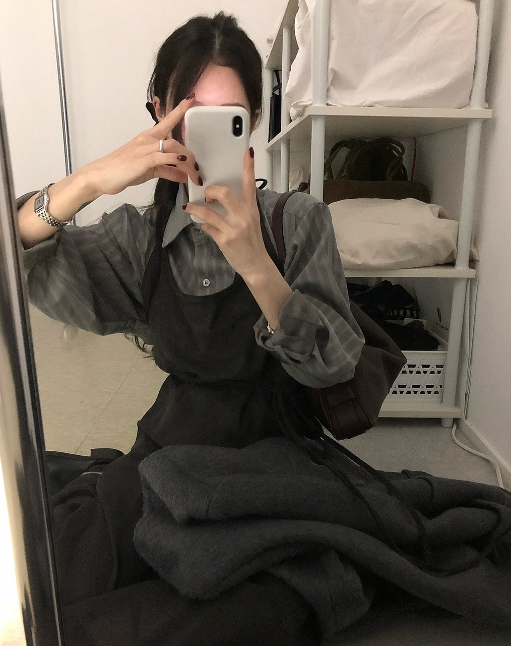 제듀 여성 겨울 레이어드 이너 스웨이드 홀터 뷔스티에