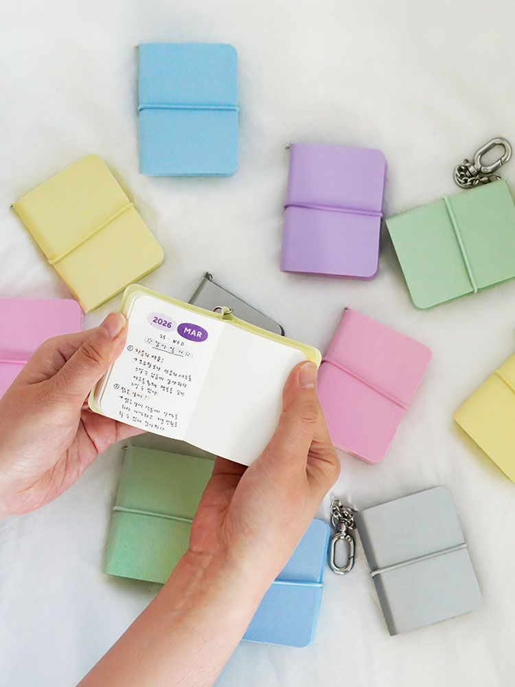 [잉크파인] 이야기 미니 키링 다이어리 만년필 감사일기 무지노트 A8 제품 이미지