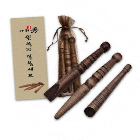 천연 원목 발바닥 종아리 마사지 도구 혈액순환 자극 막대 세트 족저근막 이완