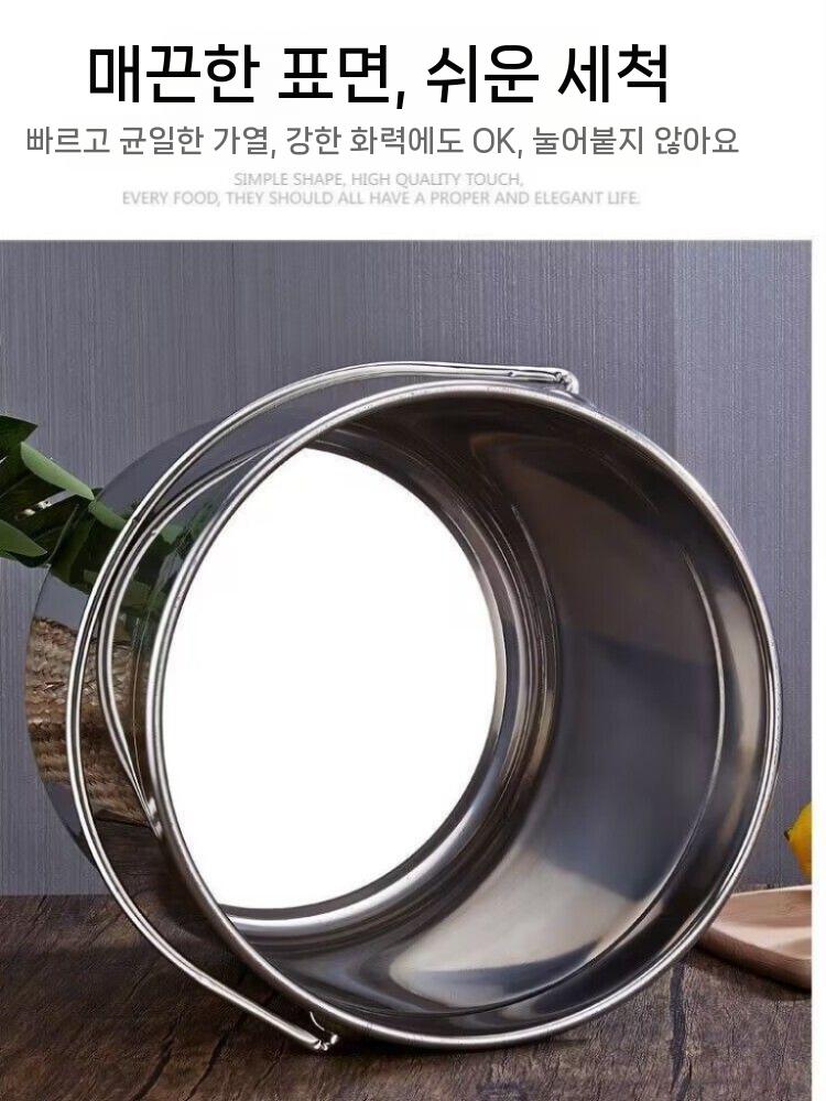 들통 국 곰솥 대형 스텐 찜통 양동이 육수 - 상세 이미지 3