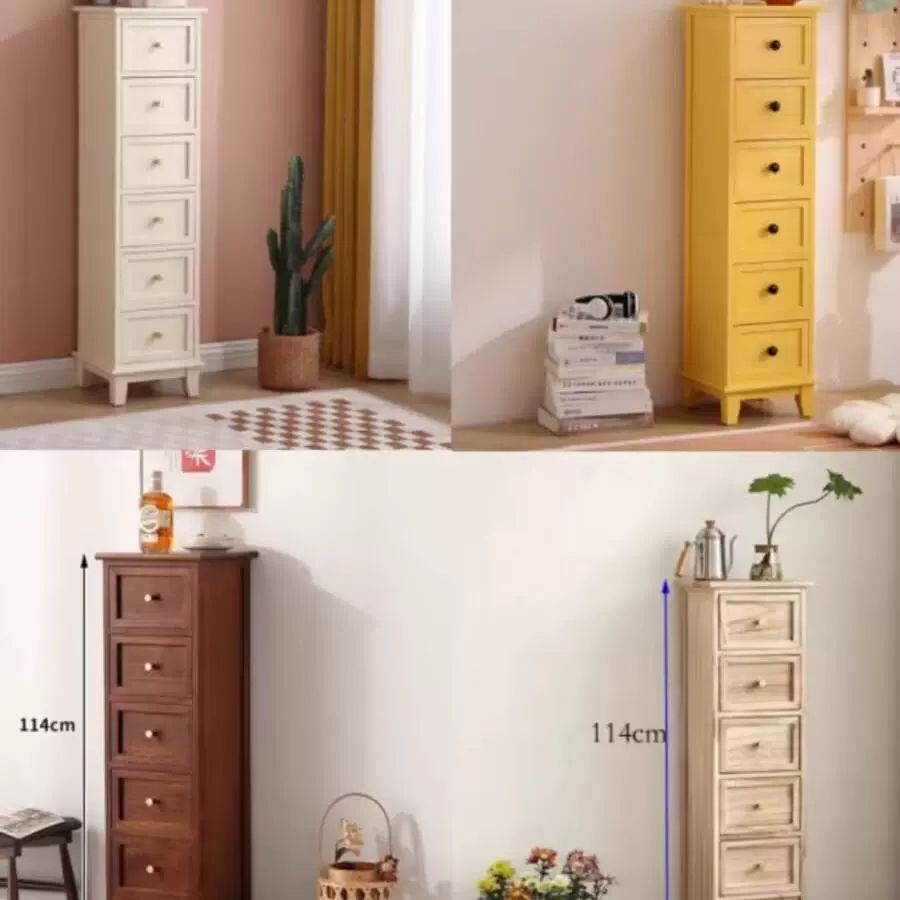 엔틱 모듈 수납 틈새 프렌치 북유럽 스타일 빈티지 침실 핑크 3단 서랍 30 x 30x64 완전 조립 완료 - 상세 이미지 5