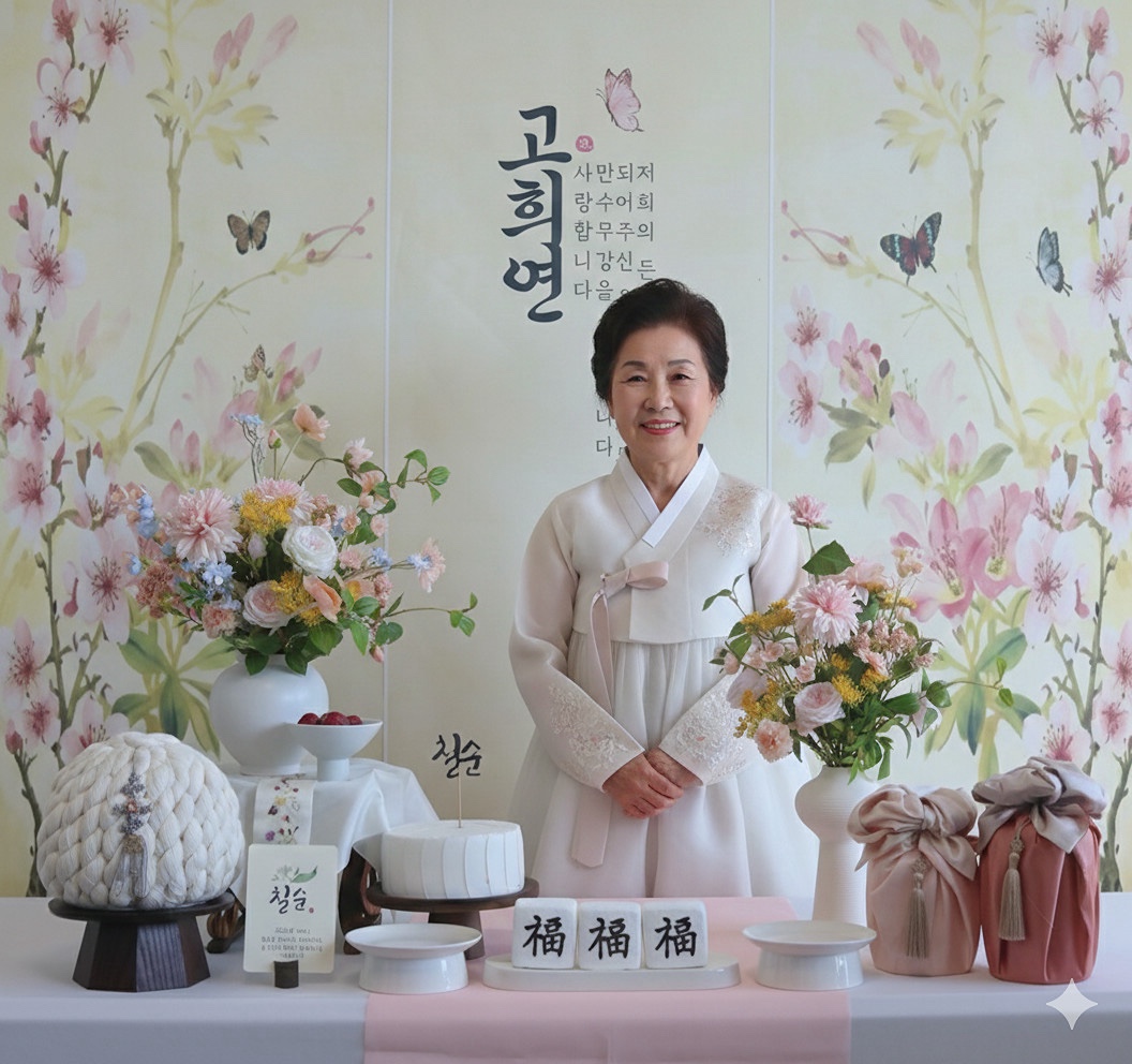[대여] 칠순상 대여 간단 심플 셀프 전통상 상차림 고희연 - 상품 이미지