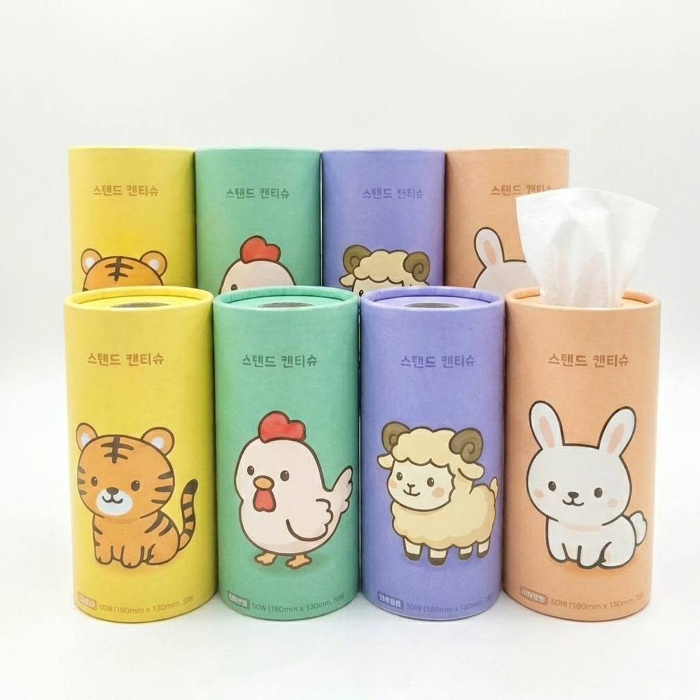 뽑아쓰는 미용티슈 팝업 미니 슬림 곽티슈 50매 4P X 2개 제품 이미지
