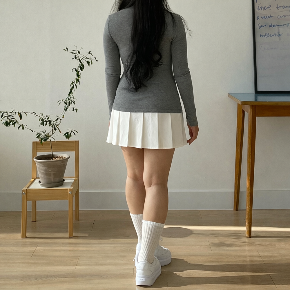 봄 원피스 레이어드 미니 플리츠 원피스 - 상세 이미지 3