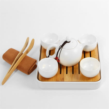 오나스할인마켓협력사 오나스 여행용 다기 4인 세트 화이트 다도세트 직장상사명절선물 사돈명절선물