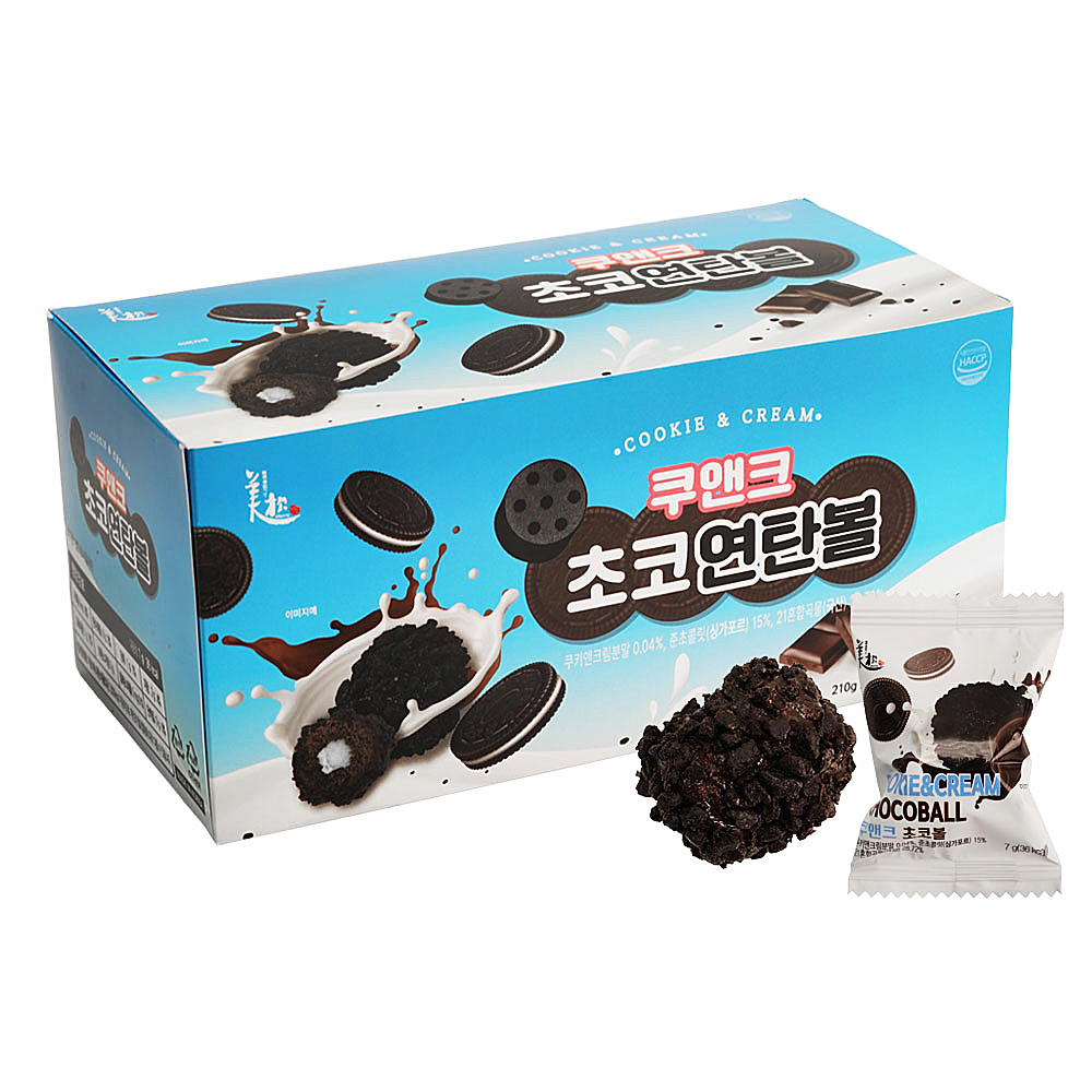 쿠앤크 초코 연탄볼 대용량 크런치볼 수능간식 초콜릿과자 210g, 4개 - 상세 이미지 5