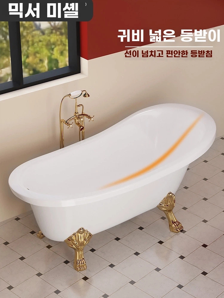빈티지 이동식욕조 호텔 1.2m 화이트+실 A. 1.36m, A. 모든 흰색 릴 빈 실린더 - 상세 이미지 3