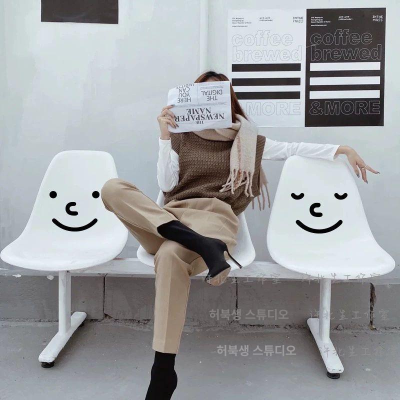 야외 벤치 휴게실 의자 공원 옥외용 대합실 웨이팅 카페 블랙 스몰 - 상세 이미지 3