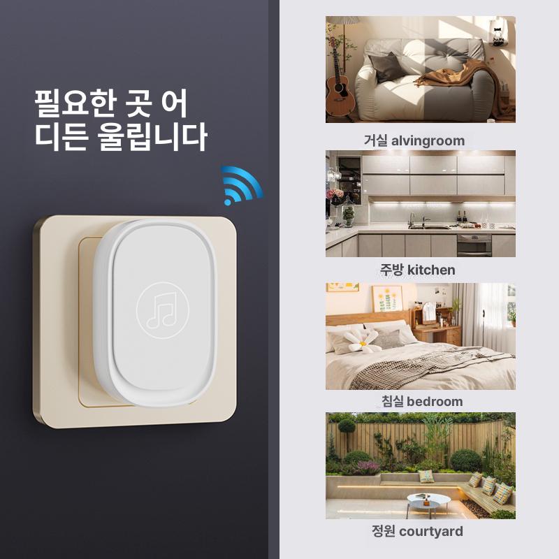 목걸이 비상벨 노인 호출기 가정용 응급벨 어르신 원격 화이트 1대1 버튼1개수신기1개 - 상세 이미지 5