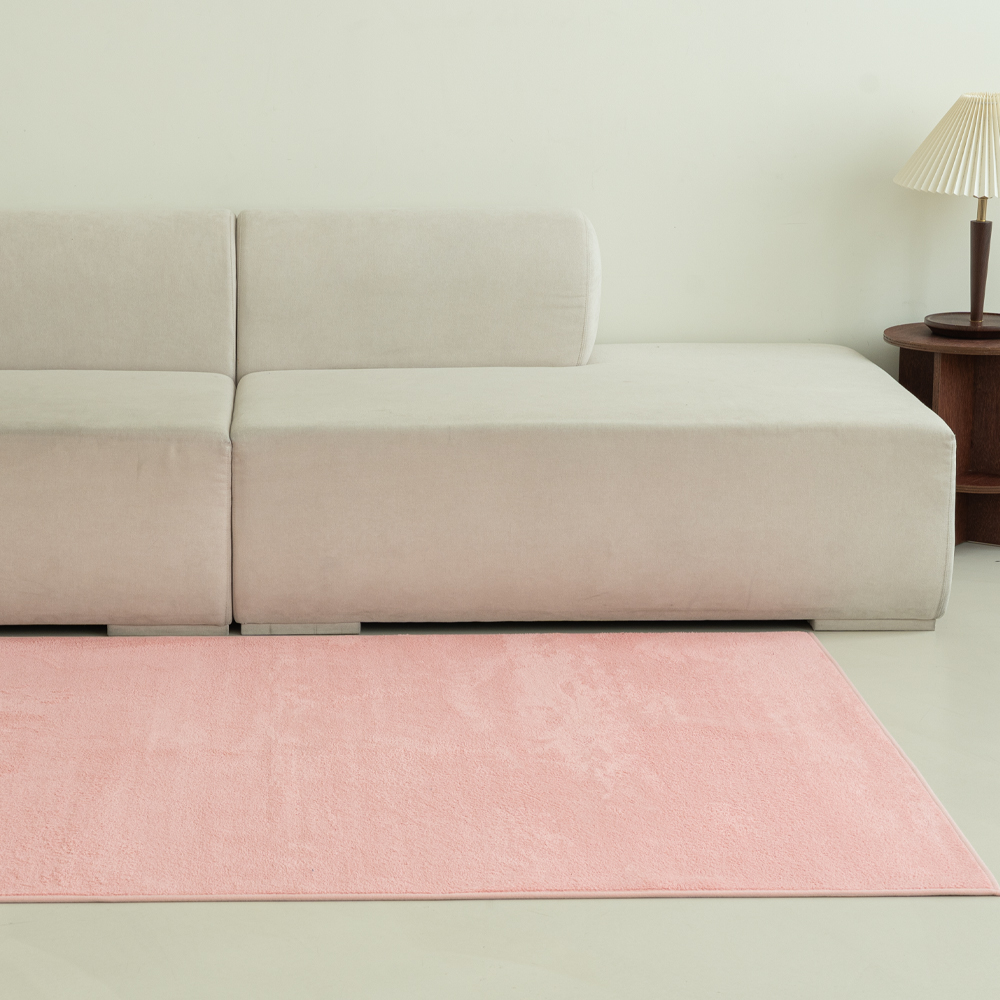 인룸 플레인 소프트 사계절 거실 러그 카페트 L핑크, 200x200cm - 상세 이미지 3