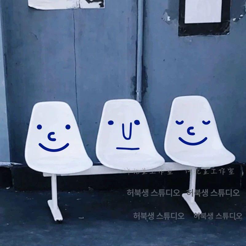 야외 벤치 휴게실 의자 공원 옥외용 대합실 웨이팅 카페 블랙 스몰 - 상품 이미지