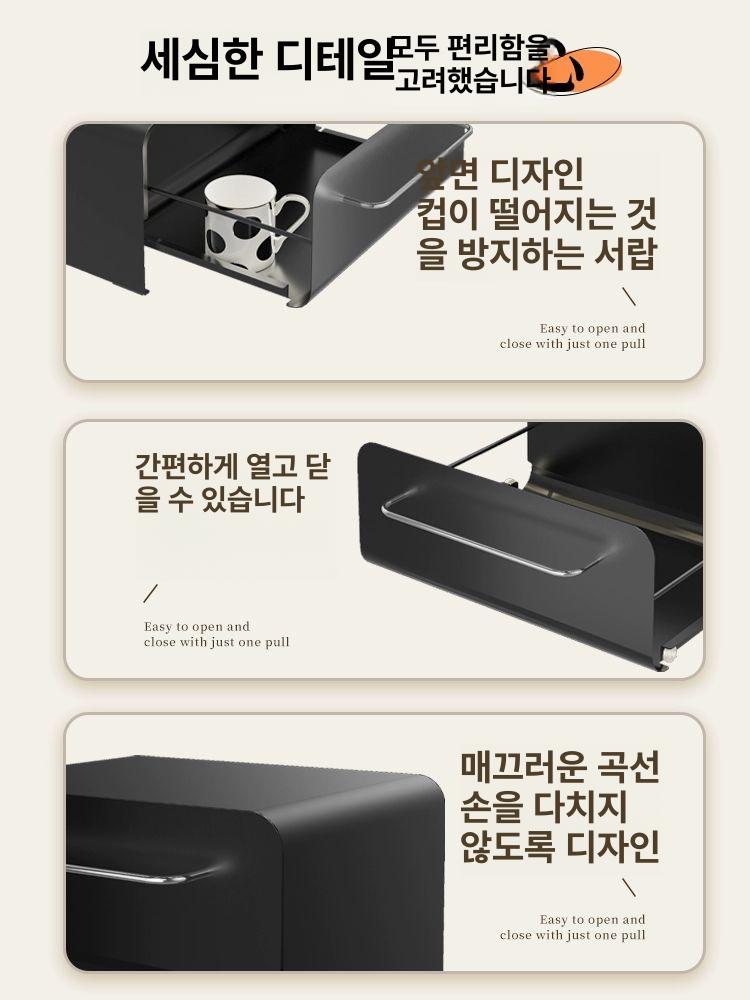 틈새 수납함 다용도 서랍형 약통 대형 서랍함 탕비실 서랍형 캡슐 커피색 대형 블랙 - 상세 이미지 3
