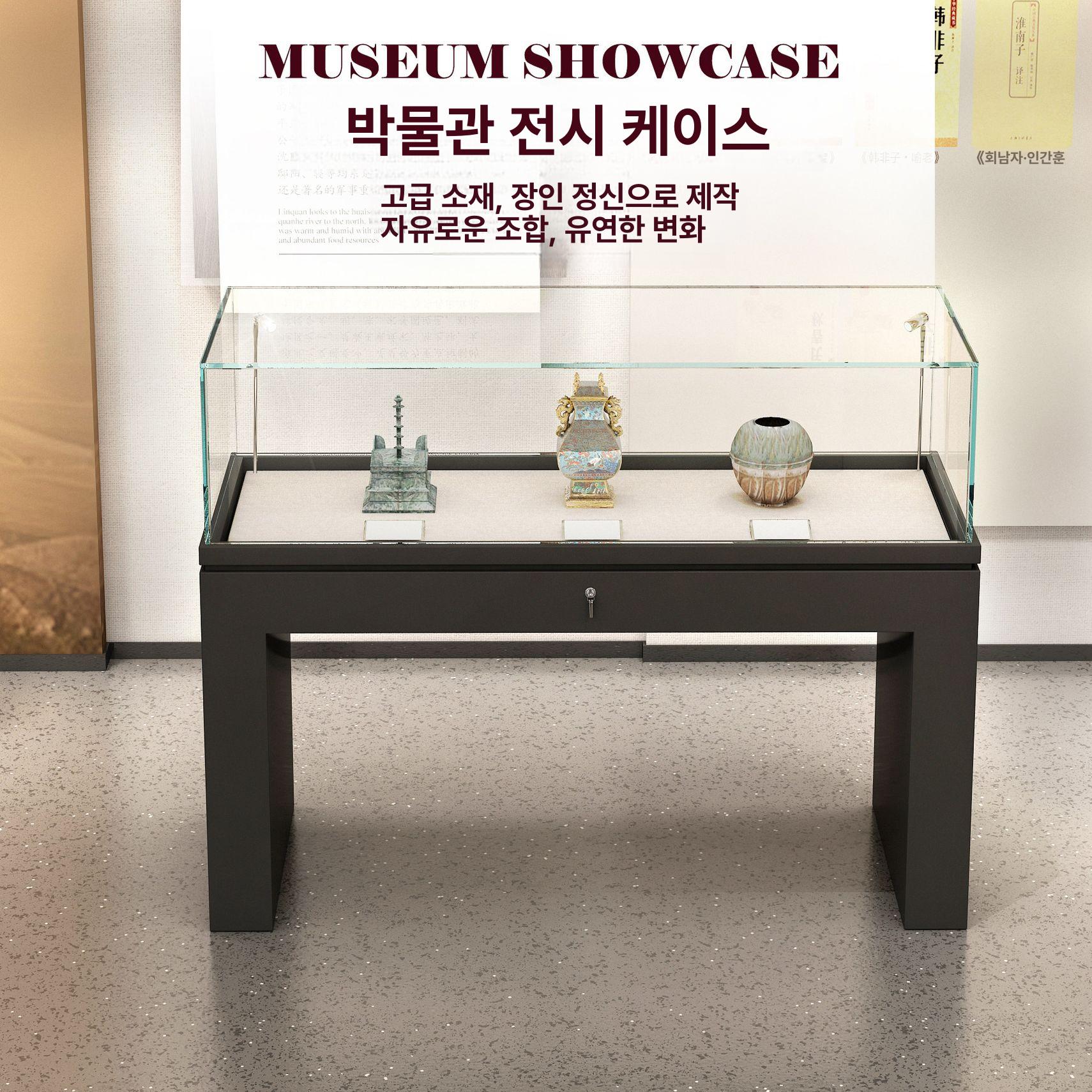 전시 진열장 디스플레이 캐비닛 박물관 피규어 전시장 스타일 A 120 x 50x90 조명 포함 - 상세 이미지 3