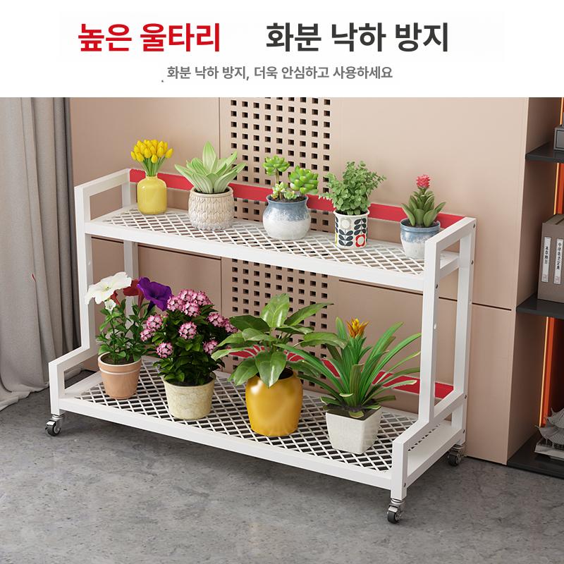 화분진열대 휠 화분랙 선반 정리대 베란다 범용 1단계 4단 120 x 40x156 블랙 - 상세 이미지 4