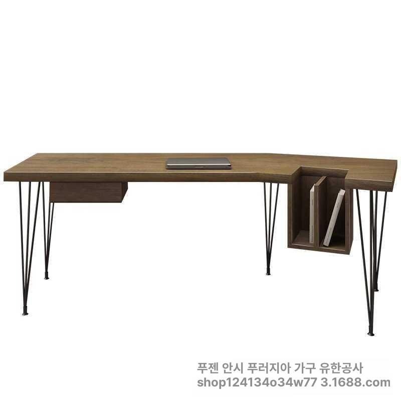 중역 책상 ceo 대형 고급 서재 컴퓨터책상 곡선 우드 임원실 데스크 테이블 가구 - 상세 이미지 5