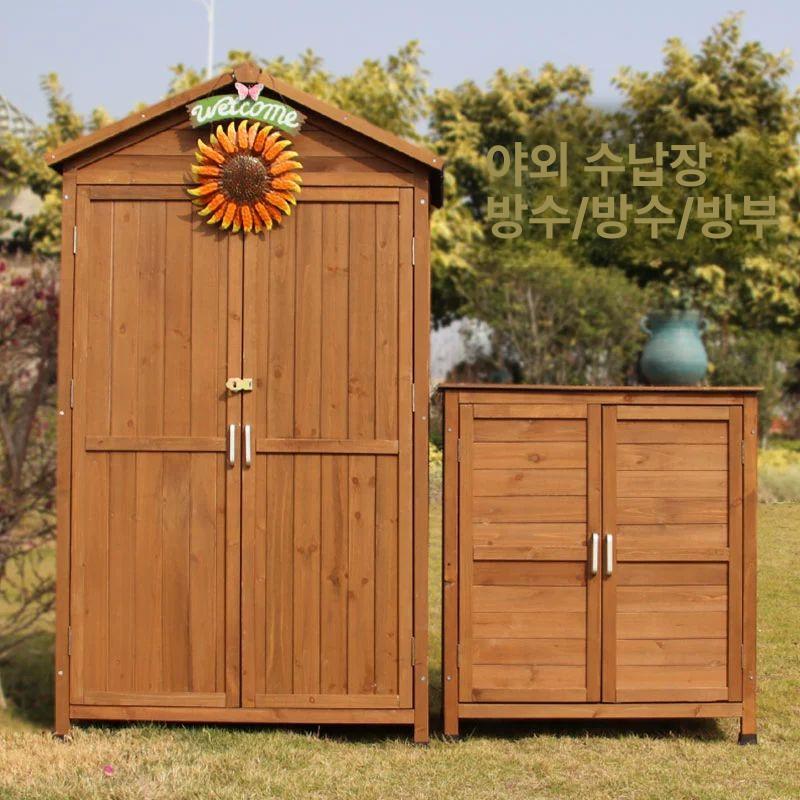야외 철제 창고 깊이 조립식 옷장 잡화 사물함 농기구 B 커피 1000 550x1200mm 1개 - 상세 이미지 2