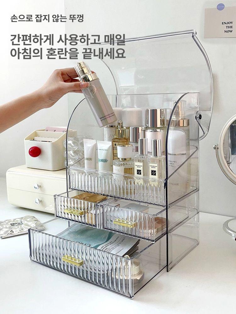 메이크업 정리대 수납함 향수 보관함 화장품 진열대 투명 투명 화장품 정리함 A - 상세 이미지 4