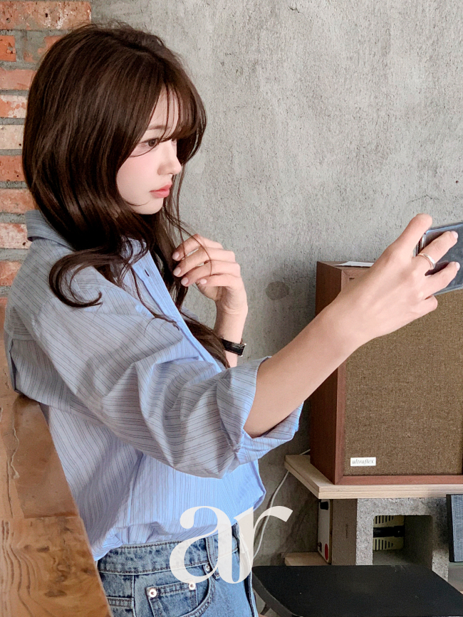 스트라이프 세미 루즈핏 코튼 셔츠 bs8620 - 상세 이미지 2