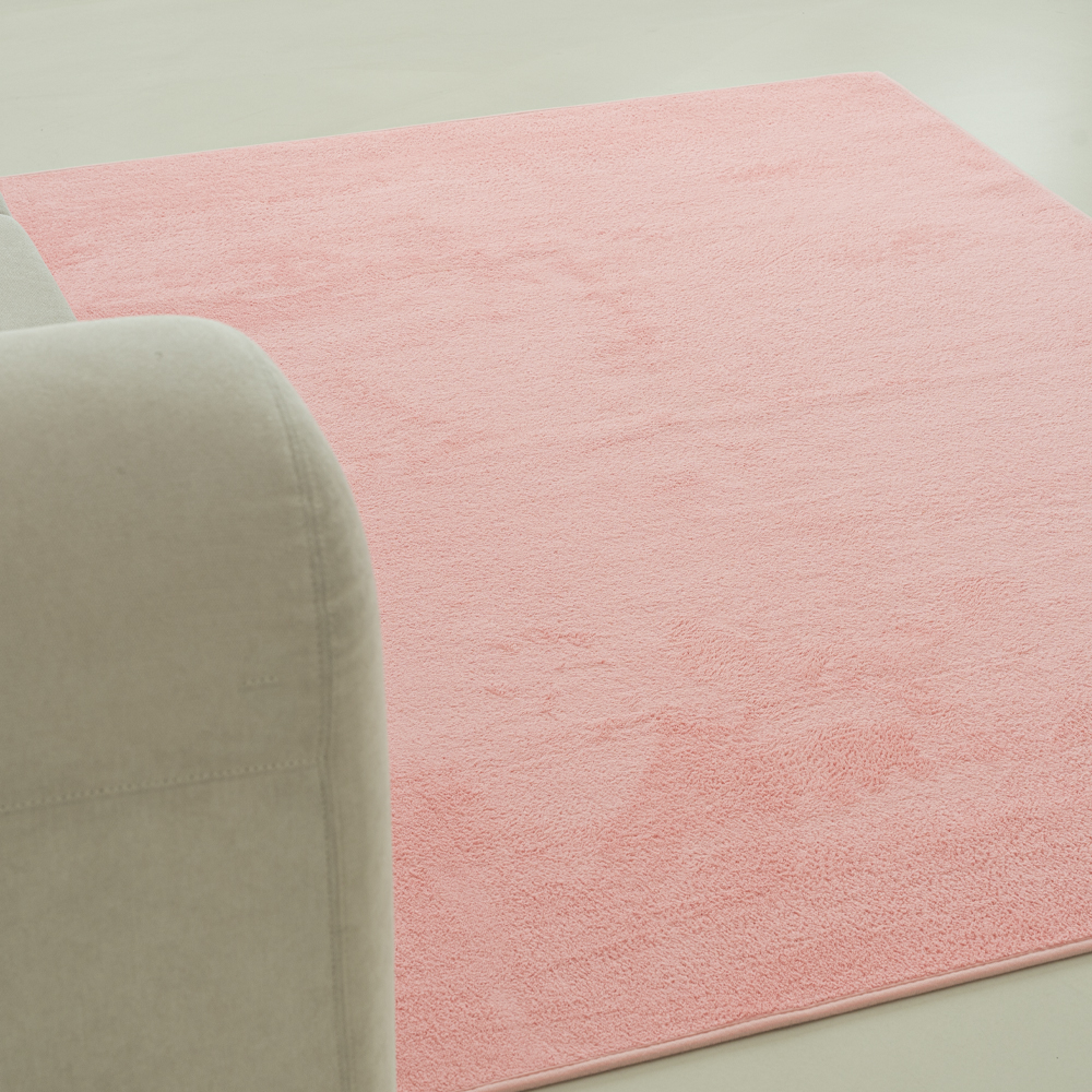 인룸 플레인 소프트 사계절 거실 러그 카페트 L핑크, 200x200cm - 상세 이미지 5