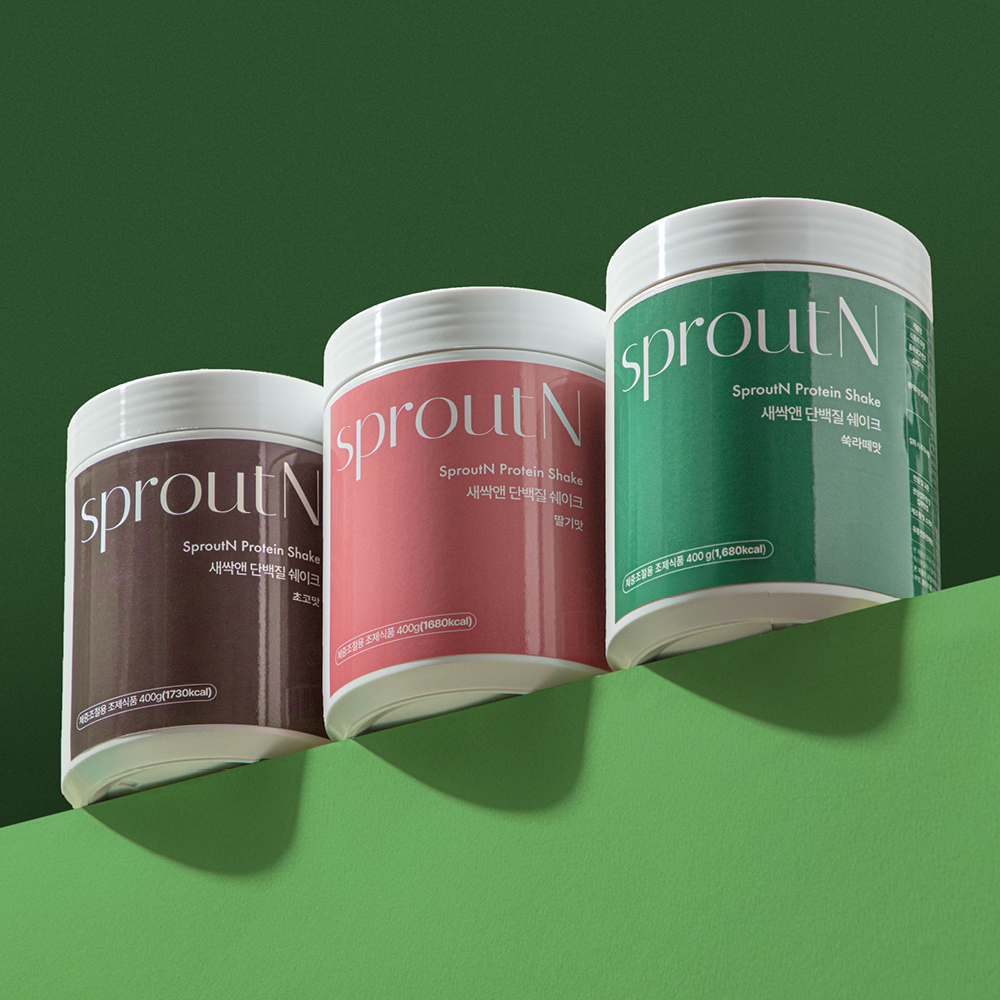 새싹앤 식사대용 단백질쉐이크 대용량 보틀 프로틴 파우더 딸기맛, 400g, 1개 이미지 4