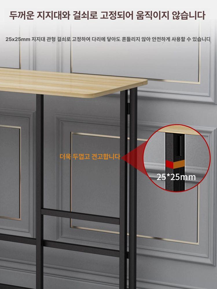 스탠딩책상 데스크 서서일하는 노트북 테이블 접이식 블랙 프레임+라이트 월넛 A - 상세 이미지 3
