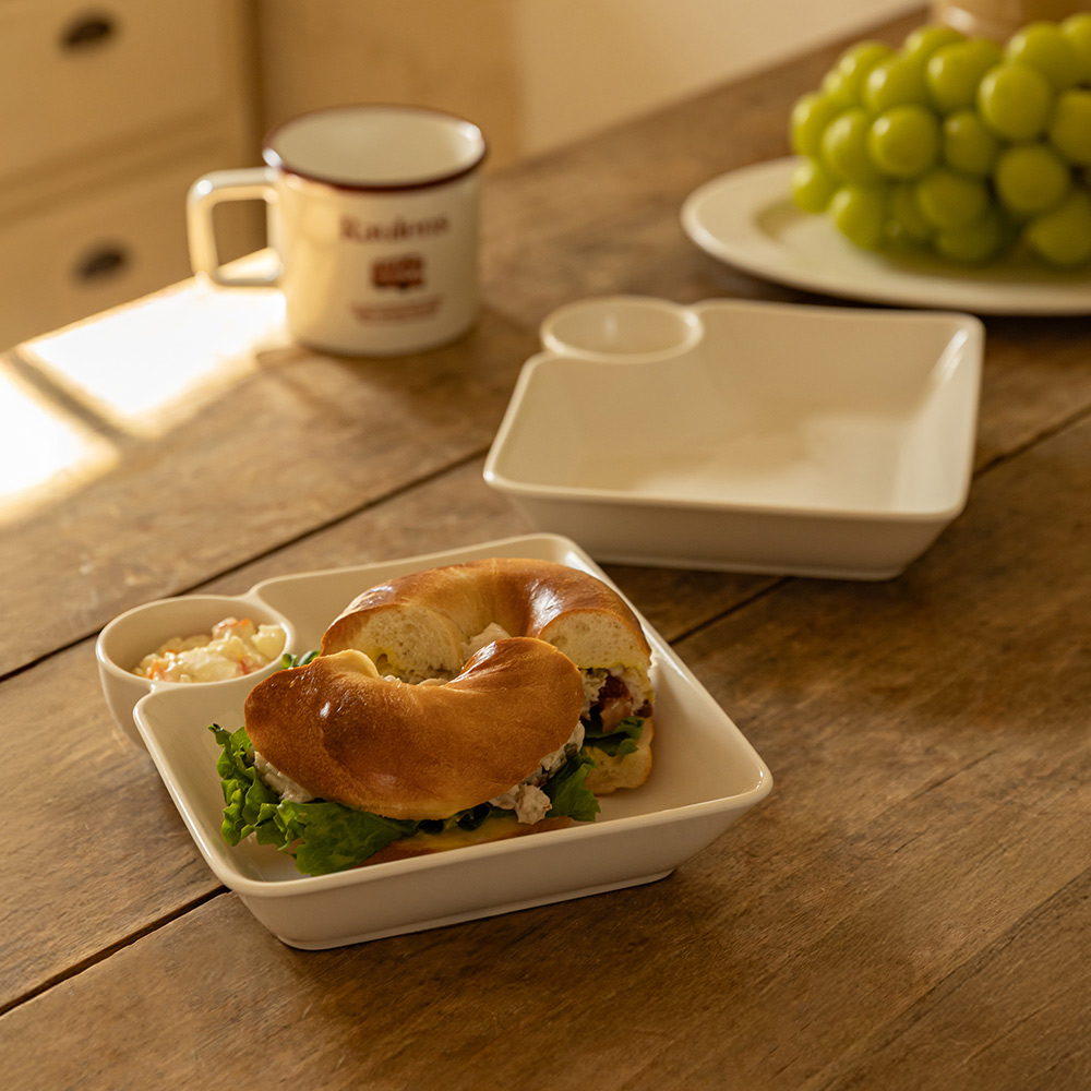 1+1 로렌스 크림화이트 만두접시 세트 제품 이미지